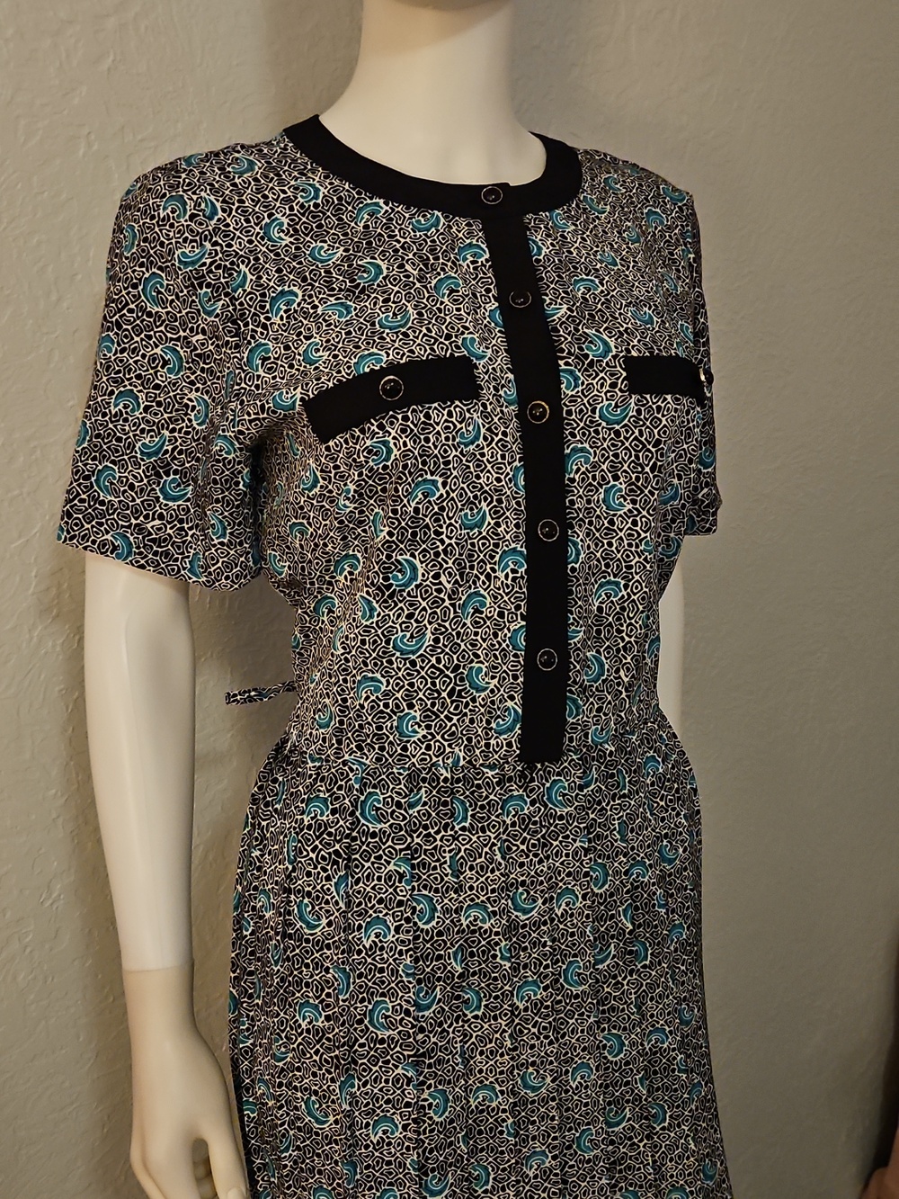 BRELI ORIGINALS 1980s Paisley Pleated Accordian Shirt Dress - Picture 4 of 8